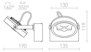 RED - Design Rendl - R12332 - Faretto LED da muro KELLY LED/12W/230V