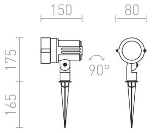 RED - Design Rendl - R10527 - Lampada LED per esterni GARY LED/10W/230V IP65 grigio