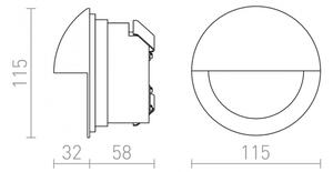 RED-Design Rendl-R10558- Lampada da incasso a LED per esterno ASTERIA LED/3W/230V IP54
