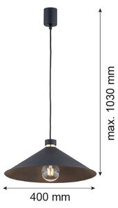 Argon 4695 - Lampadario su corda NASHVILLE 1xE27/15W/230V nero