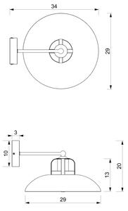 Applique FELIX 1xE27/60W/230V blu