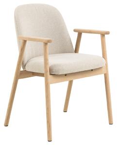 RODERIC Beige (tessuto Apia 453)/telaio in rovere oliato - SEDIA IN LEGNO CINIGLIA PER SALA DA PRANZO CUCINA RETRO
