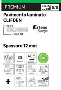 Pavimento laminato passaggio intenso Clifden beige Sp 12mm