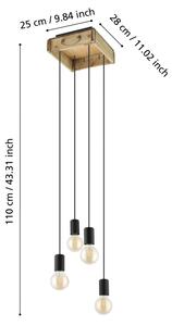 Eglo 43591 - Lampadario su corda LANA 4xE27/40W/230V