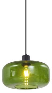 Lampada a sospensione retrò nera con vetro verde - Bizle