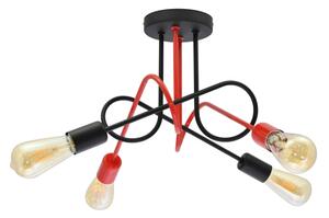 Lampadario a plafone OXFORD 4xE27/15W/230V nero/rosso