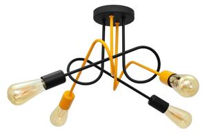 Lampadario a plafone OXFORD 4xE27/15W/230V nero/giallo