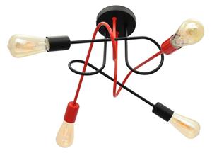 Lampadario a plafone OXFORD 4xE27/15W/230V nero/rosso