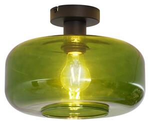 Lampada da soffitto retrò nera con vetro verde - Bizle