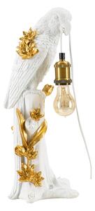 Lampada da tavolo bianca-oro (altezza 50,5 cm) Parrot - Mauro Ferretti