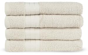 Set di 4 asciugamani in spugna di cotone beige 50x100 cm - Good Morning