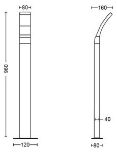 Philips - Lampada da esterno a LED SPLAY LED/12W/230V 2700K 96 cm IP44