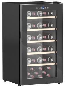 Cantinetta Vino Refrigerata per 41 Bottiglie Capacità 91L con Controllo Temperatura e Ripiani in Legno Nero