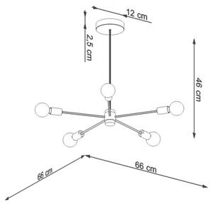 Sollux SL.1022 - Lampadario su palo LANGO 5xE27/60W/230V nero