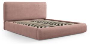 Letto matrimoniale imbottito rosa con vano contenitore e doghe 160x200 cm Colonel - Cosmopolitan Design