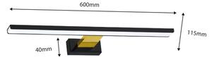 Illuminazione LED per specchio da bagno SHINE LED/13,8W/230V 60 cm IP44 nero/oro