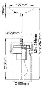 Elstead KL-BRINLEY-MP-NI - Lampadario su corda BRINLEY 1xE27/60W/230V cromo opaco