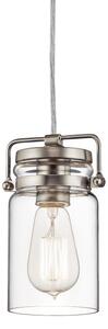 Elstead KL-BRINLEY-MP-NI - Lampadario su corda BRINLEY 1xE27/60W/230V cromo opaco