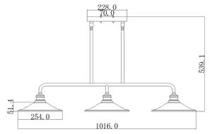 Elstead HK-RIGBY-ISLE-KZ - Lampadario su palo RIGBY 3xE27/60W/230V