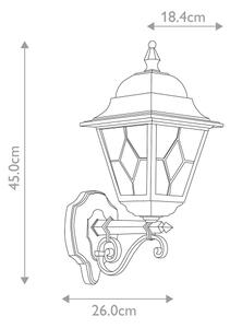 Elstead NR1-BLK - Applique da esterno NORFOLK 1xE27/100W/230V IP43