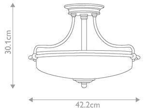 Elstead QZ-GRIFFIN-SFS-AN - Lampadario a plafone GRIFFIN 3xE27/100W/230V cromo opaco