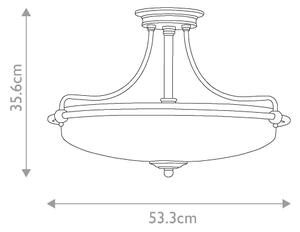 Elstead QZ-GRIFFIN-SFM-WS - Lampadario a plafone GRIFFIN 4xE27/100W/230V ottone