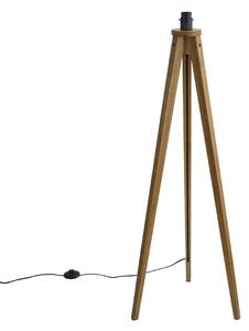 Lampada da terra a treppiede rustica in legno vintage - Tripod Classic