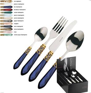 Confezione 24 pezzi compact Melodia ghiera oro bugatti, acciaio 18.10 manico in acrilico