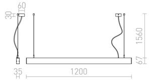 RED - Design Rendl - R12718 - Lampadario LED su corda PESANTE LED/40W/230V
