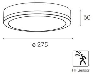 LED2 - Plafoniera LED da esterno con sensore KERY LED/18W/230V IP65 nero