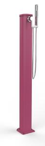 Doccia Solare da Esterno Giardino 20L Miscelatore e Doccetta Mobile Arkema Jolly Go, Dimensioni 18,5x20x h 115 cm colore Fucsia