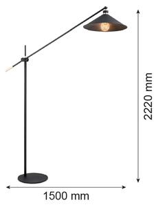Argon 4732 - Lampada da terra NASHVILLE 1xE27/15W/230V nera