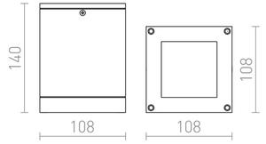 RED - Design Rendl-R10385 - Plafoniera da esterno QUADRA 1xE27/75W/230V IP54