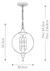 Elstead FE-ARGENTO-P - Lampadario a catena ARGENTO 3xE14/60W/230V