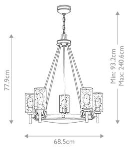 Elstead HK-COLLIER5 - Lampadario a catena COLLIER 5xE27/100W/230V