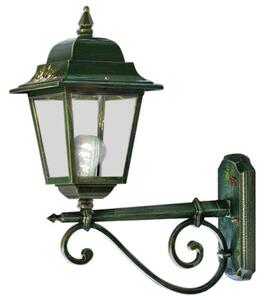 Applique da esterno in materiale Ceramico 21,5x21,5x h 55 cm peso 2,8 kg - Attacco Lampada E 27 interno esterno, colore verde sfumato oro