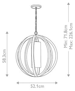 Elstead FE-ALLIER-P-S-LW - Lampadario su catena ALLIER 1xE27/60W/230V quercia