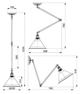 Elstead PV-GWP-AB - Lampadario su palo PROVENZA 1xE27/60W/230V