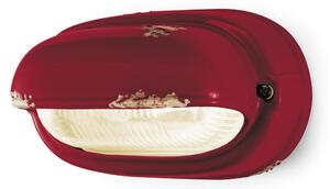 Applique da esterno in materiale Ceramico LINEA BRINDISI 24x13,5x h 11 cm peso 1,5 kg - Attacco Lampada E 27 interno esterno, con vetri vintage BORDEAUX