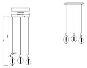Trio - Lampadario LED Dimmerabile su corda GINSTER 3xE27/8W/230V