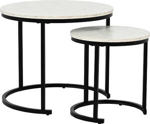 Set di tavolini Lolita - Ø60x51 e Ø40x42cm - marmo