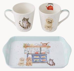 Set tazze e vassoio Country Kitchen 3 pz