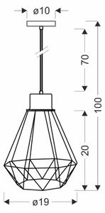 Lampadario su corda PRIMO 1xE27/60W/230V