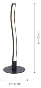 Leuchten Direkt 15128-18 - Lampada da tavolo LED WAWE LED/3W/230V nera
