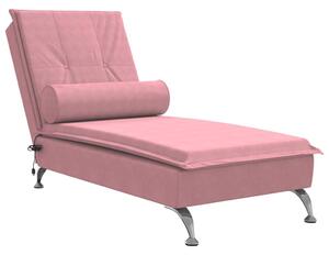 Chaise longue da massaggio con bolster Velluto rosa