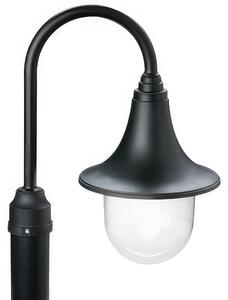 Testa-palo in termoplastico ZOE TESTAPALO D.60 E27 Dimensione 22x33x h 41 cm Diffusore in termoplastico trasparente colore NERO
