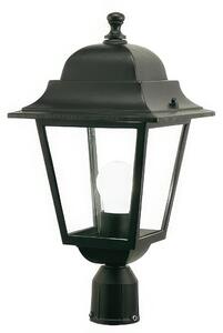 Testa-palo in pressofusione di alluminio OLD TESTAPALO D.60 PICCOLO E27 Dimensione 6x18x h 38 cm Diffusori in vetro trasparente colore NERO