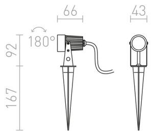 RED - Design Rendl - R10530 - Luce LED da esterno GUN LED/3W/230V IP65