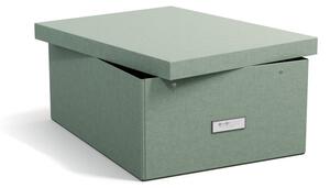 Scatola con coperchio color foglia di tè in cartone 34,5x45x18,5 cm Katrin Canvas Paper Laminate – Bigso