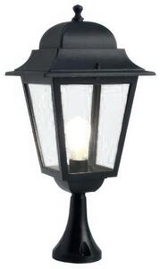 AMALFI DA CANCELLO MAXI E27 Struttura in pressofusione di alluminio 28,5x13x h 62 cm Diffusori in vetro trasparente colore NERO